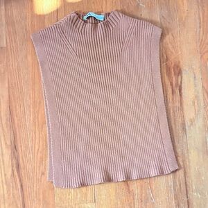 🦌 Zara Ribbed Crewneck Tank in Camel Brown 🦌